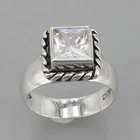 Vintage Silpada Sterling Silver Princess Cut CZ ELIZABETH Ring R0836 Size 6.5+