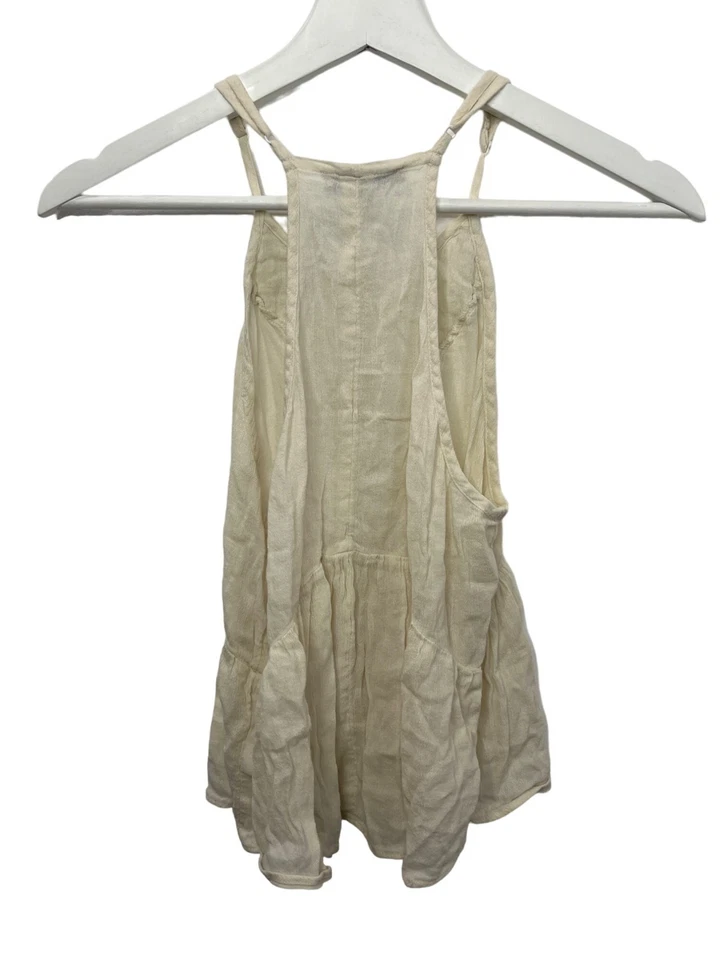 Camiseta sin mangas American Eagle XS para mujer Boho Crochet encaje crema beige festival de verano Foto 2 de 4