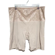 Torrid Curve Shapewear 4 Women's Tan Lace High Rise Stretch Comfy Shaping Shorts