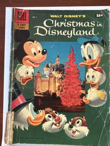 DELL GIANT CHRISTMAS IN DISNEYLAND (1957) WALT DISNEY! Magazine Book