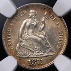 1871 SEATED LIBERTY "MOTTO" HALF DIME NGC MS 62 SIMPLY GORGEOUS FOR THIS OR EVEN