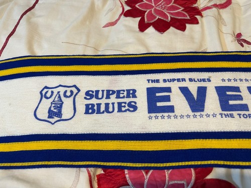 Bufanda de fútbol americano acrílica talla única Everton FC The Super Blues Toffees vintage años 90 - Imagen 3 de 10