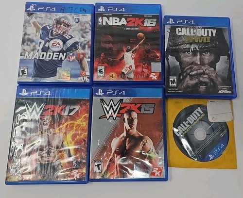🔥 Lot of 6 PS4 Games COD, WW2K15, WW2K17, NBA 2K16, Madden '17 - Picture 1 of 4
