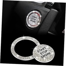 Bling Car Engine Start Button Cover Diamond Crystal Push Start Ring White