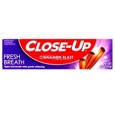 CLOSE-UP Fresh Breath Cinnamon Anticavity Fluoride Toothpaste, 4 Oz.