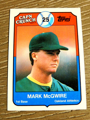MARK MCGWIRE 1989 TOPPS CAP'N CRUNCH CARD #25     ATHLETICS