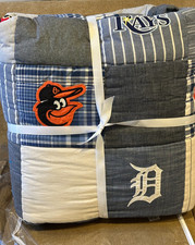 Pottery Barn Teen MLB Baseball Team Logo Patches F QUEEN Quilt NEW Current style
