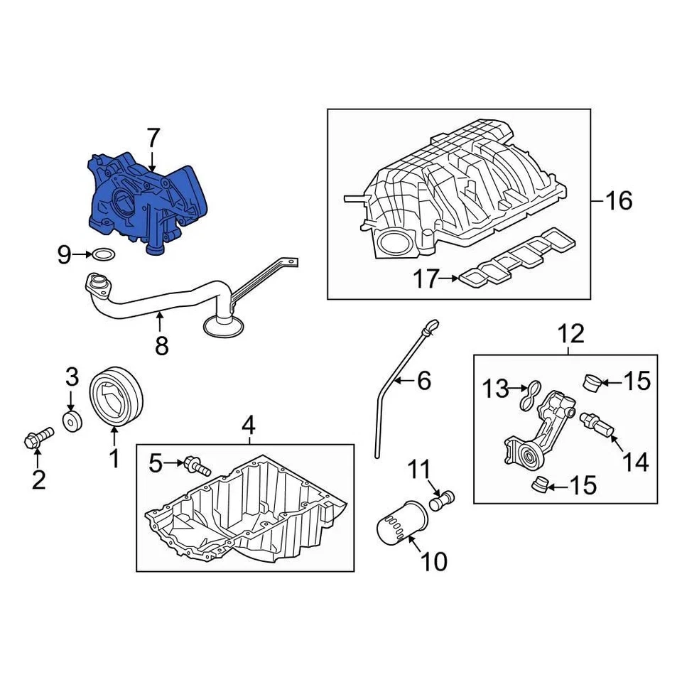 For Ford F-150 2011-2017 Ford GL3Z6C639A Engine Oil Pump Foto 4 de 4