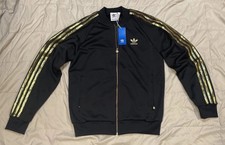 NEW Mens M ADIDAS Originals Superstars 24K Track Jacket BLACK/GOLD Metal RARE 