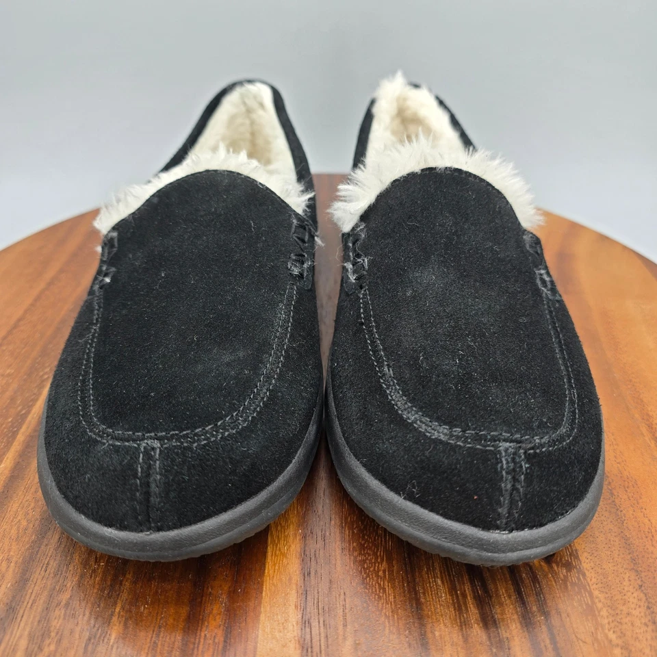 Zapatillas Vionic Lynez para mujer 8,5 negras gamuza piel sintética zapatos cómodos para interiores Foto 2 de 4