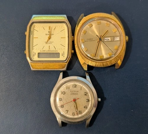 Vintage Armitron, Timex, Lyceum Gold/silver Tone Watch Lot