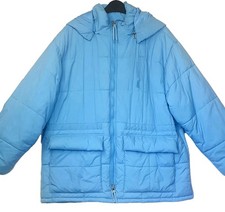 Levis Mens Puffer Jacket Coat Medium 16 Blue Padded Hooded Insulated 