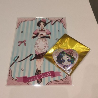 Identity V the Character Cafe Bromide Heart-Shaped Can Badge Female Dancer Japan