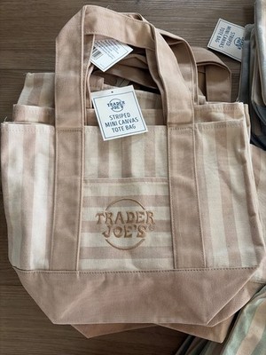 Trader Joe's Striped Mini Canvas Tote | eBay
