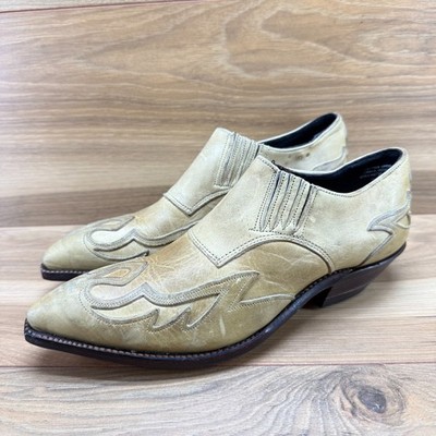 CODE WEST Vintage Western Booties Womens 6 M Tan Leather Tan Beige