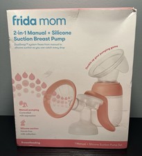 Frida Mom 2-in-1 Manual Breast Pump  Silicone Suction Breast Pump New