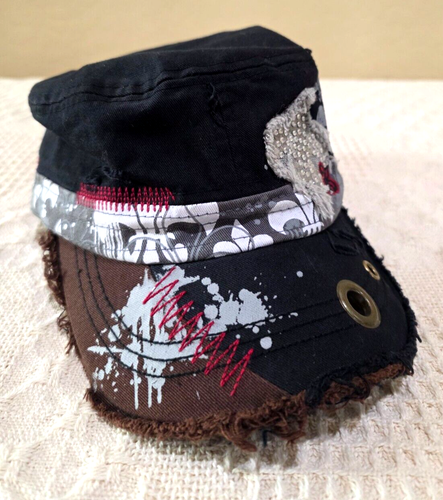 Sun Products Black New Orleans Rhinestone Flat Top Cute Baseball Ball Cap Hat - Picture 3 of 10