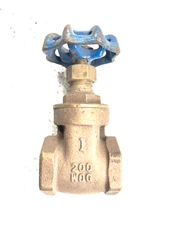 NIBCO Bronze Gate Valve 1" NPT Thread Ends 200 psi WOG, Handwheel Operated