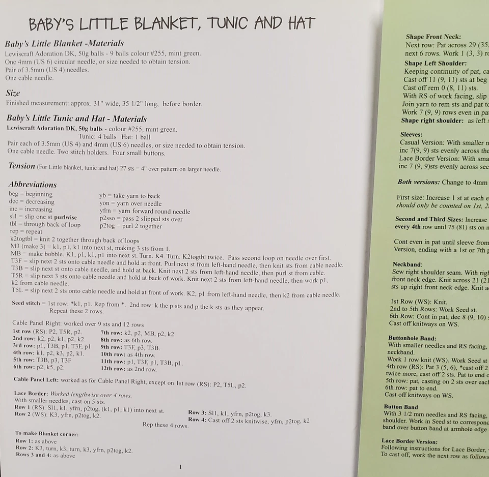 Manta túnica y sombrero bebé patrón de tejido de Lewiscraft Foto 2 de 3