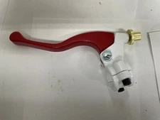 RED + WHIT LEFT SHORTY CLUTCH LEVER + PERCH ASSEMBLY HONDA DIRT BIKES AHRMA NEW 