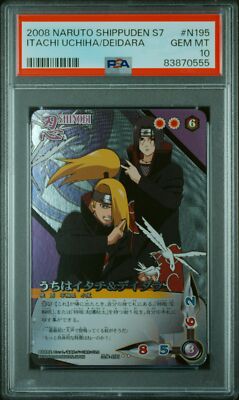 PSA10 No-195 Itachi Uchiha & Deidara SR Holo Naruto Card Game