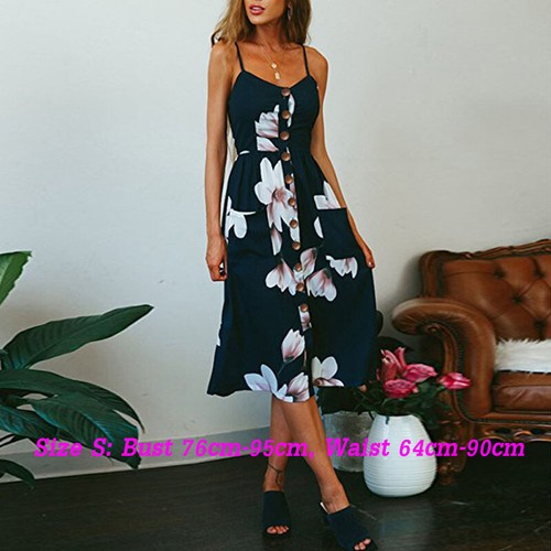 On Sales Women Summer Boho Short Maxi Dress Cocktail Party Beach Dress Sundress - Picture 9 of 18
