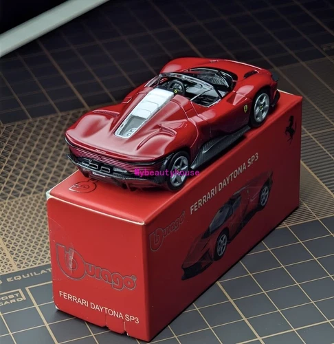 Bburago 1:64 Red Ferrari Daytona SP3 Racing Sports Model Diecast Metal Car - Picture 10 of 13