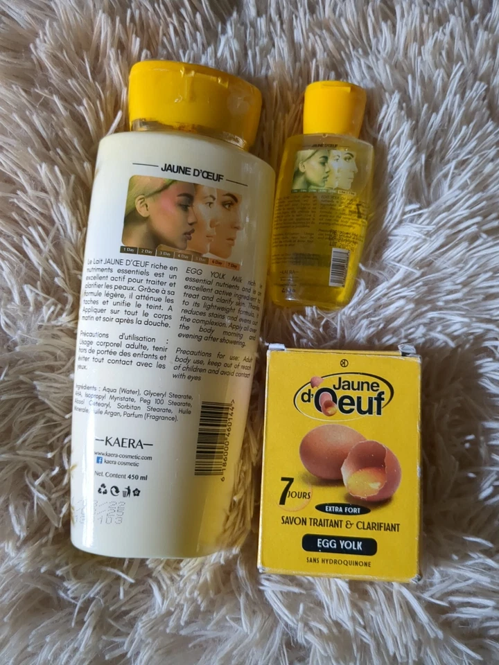 Jaune d'oeuf treatment & clarifying egg yolk body milk 450ml, SERUM and 1 SOAP - Image 4 of 4