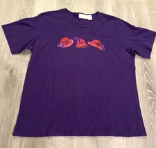 Studio Works Red Hats Shirt Women’s XL Purple 100% Cotton Made In USA