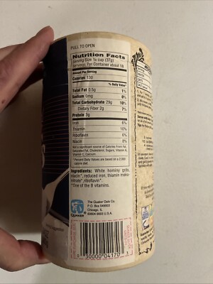 Vintage 1990's Quaker Oats Quick Grits NOS Unopened Full Sealed