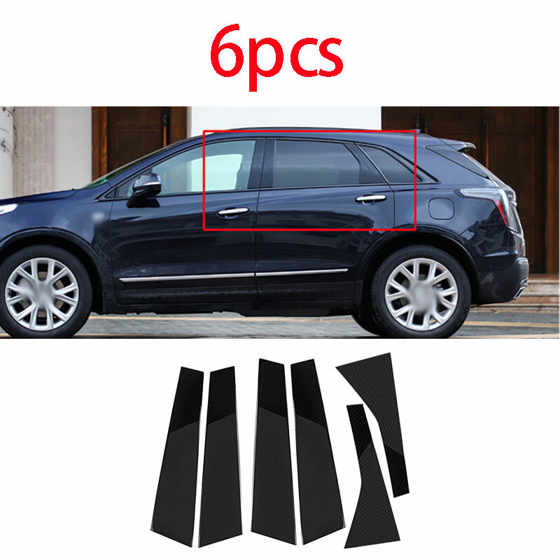 For 2016 2017-2020 Cadillac XT5 Carbon Fiber Sticker Window B-C Pillar Post Trim