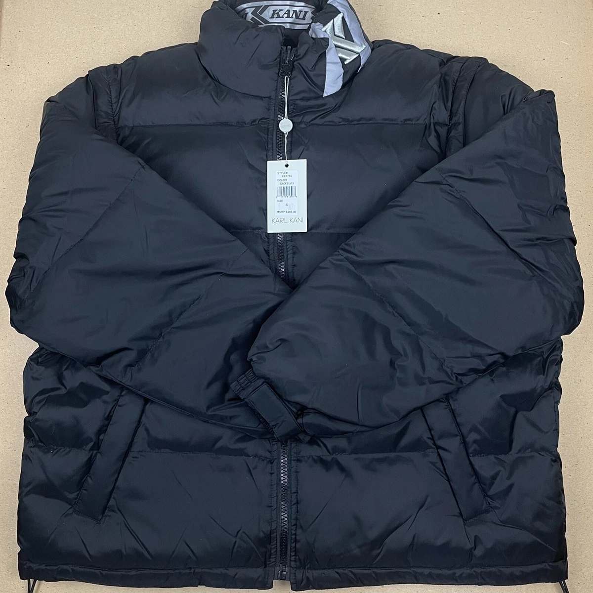 Karl Kani Reversible Puffer Bubble Coat Jacket Black/Silver New Size ...