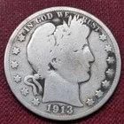 1913 P Barber Half Dollar 50c Circulated #61016