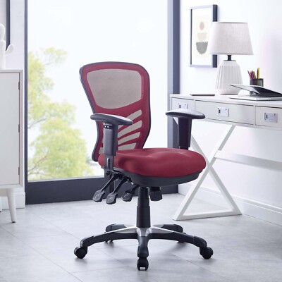 Modway Articulate Ergonomic Mesh Office Chair in Red