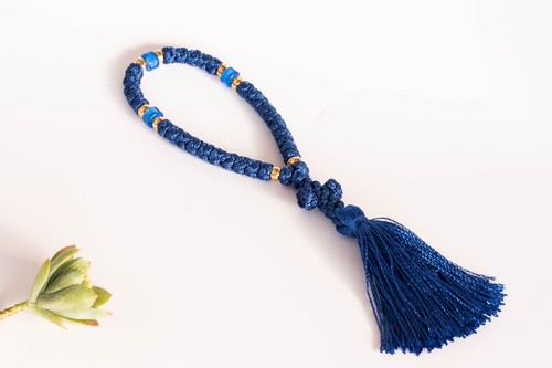 33 knots Blue Brojanica Orthodox Prayer Rope gift Eastern rosary Jesus Christmas - Picture 18 of 24