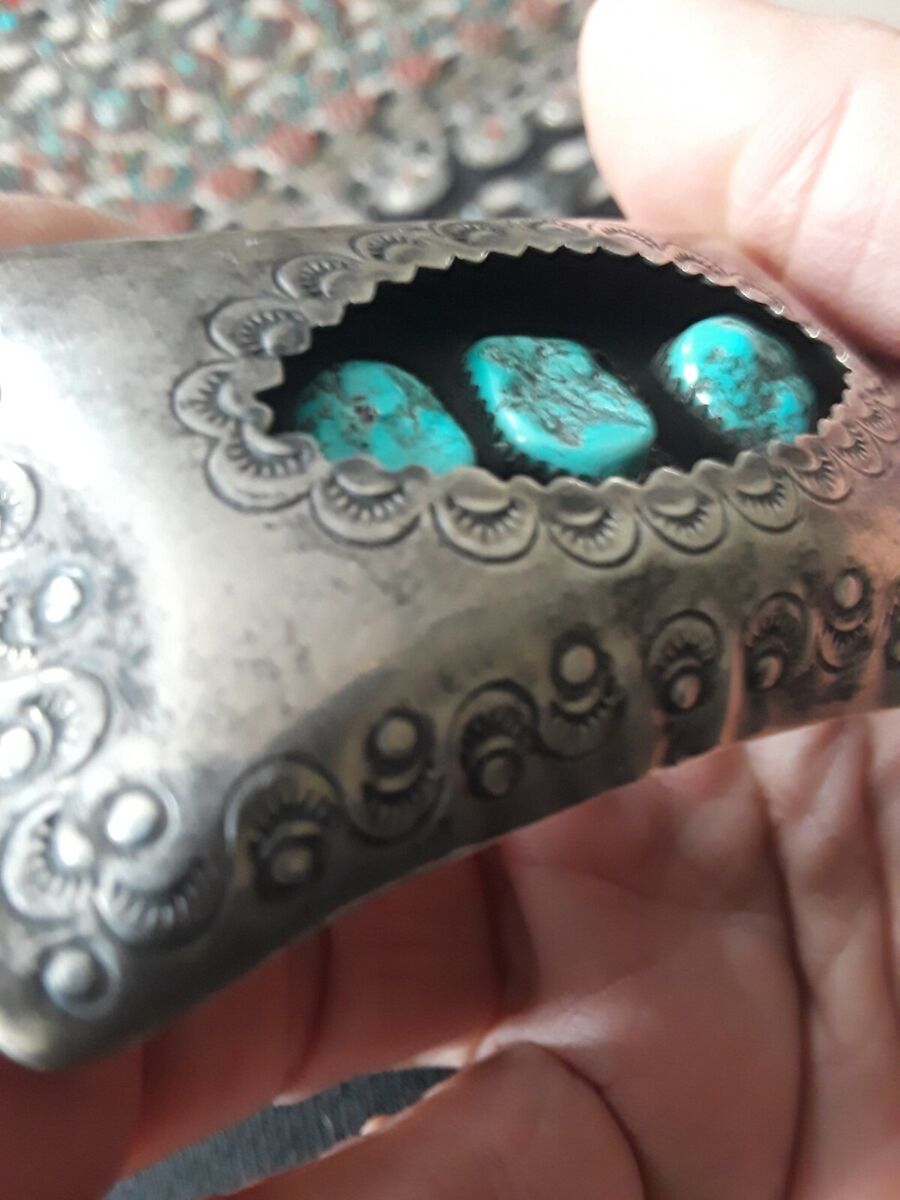 Sterling Silver Belt Buckle vintage Turquoise Vidal Aragon Sterling Silver Belt Buckle vintage Turquoise Vidal Aragon