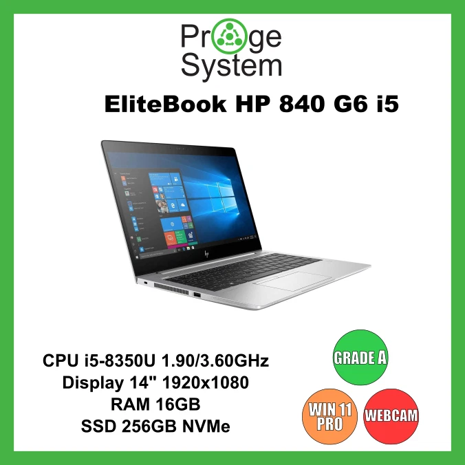 HP EliteBook 840 G6 · i5-8350U · 16GB · 256GB