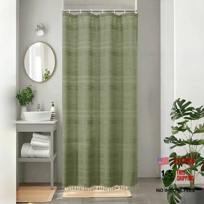  Boho Stall Shower Curtain, Narrow Soft 36''W x 72''L (Pack of 1) Sage Green