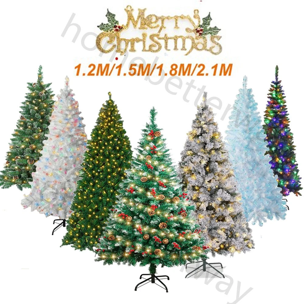 Albero Di Natale Galloway 210cm Preilluminato Con 4000 LED Bianco Caldo, 2140 Rami, Base Metallo, Effetto Neve - 5