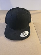 Yp Classics Snapback Hat Yupoong  Baseball Cap Solid Black Snap Back Classic 