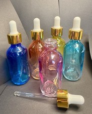 2oz Rainbow Dropper Bottles - Pack of 69 New
