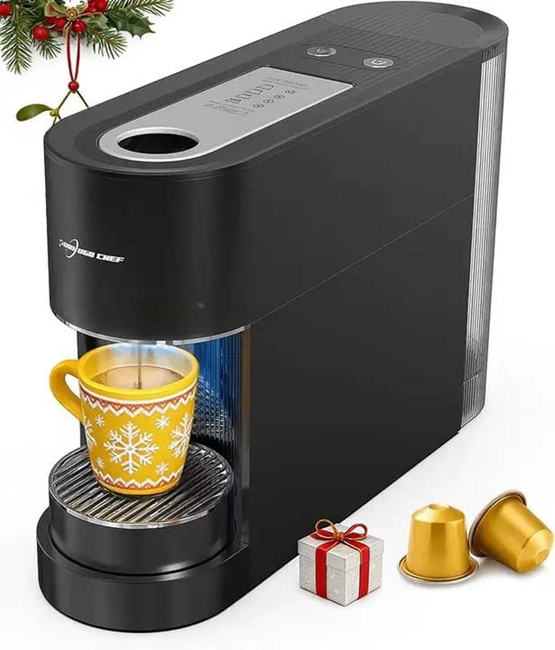 Compact Nespresso Espresso Machine, 20 Bar Pump, One-Touch Brewing