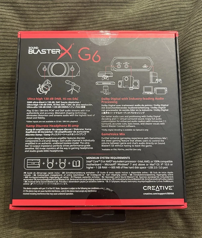 Creative Sound BlasterX G6 7.1-CHANNEL HD Gaming DAC for PS4/5 pc Xbox (Inc VAT) - Image 2 of 4