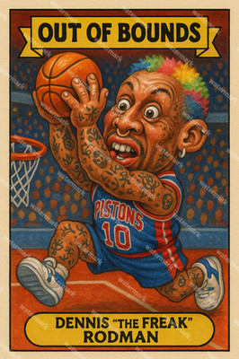 GX177 Dennis Rodman Detroit Pistons Out of Bounds 4x6 12x18 16x24 Photo