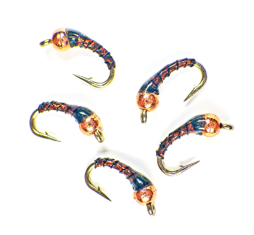 Zebra Midge Tungsteno Ninfe Radice Birra - Mosche da Pesca a Mosca Trota Premium - Foto 18 di 23