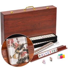 American Mahjong Set, "Little Birdie" with Wooden Case, Racks, Pushers