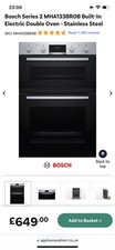 Image of Bosch Series 2 MHA133BR0B Built In Electric Double Oven - Stainless Steel - A/B