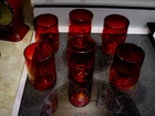 Set of 6 Blenko Dimpled Glass Tangerine Tumblers