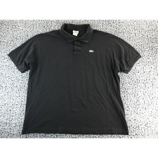 Lacoste Short Sleeve Black Polo Shirt Mens Size 9 Crocodile Logo