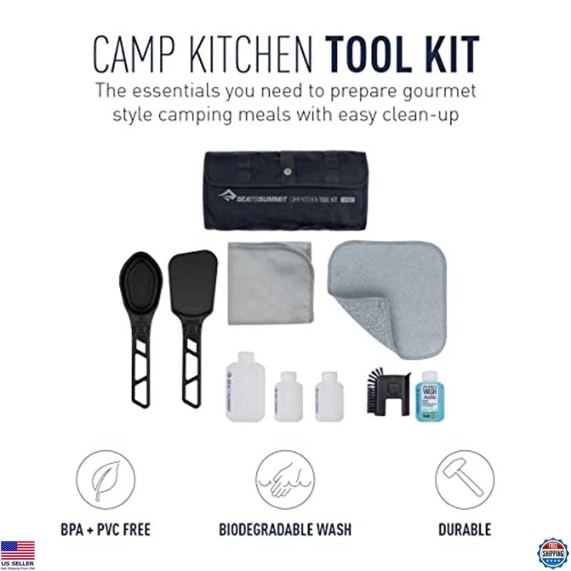 Sea to Summit 10-Piece Camp Kitchen Utensil & Clean-Up Set for Outdoor Cooking - Image 2 of 4